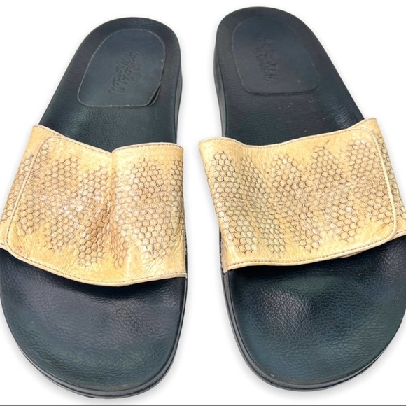 Loeffler Randall Snakeskin Print Platform Pool Slide - Picture 4 of 6